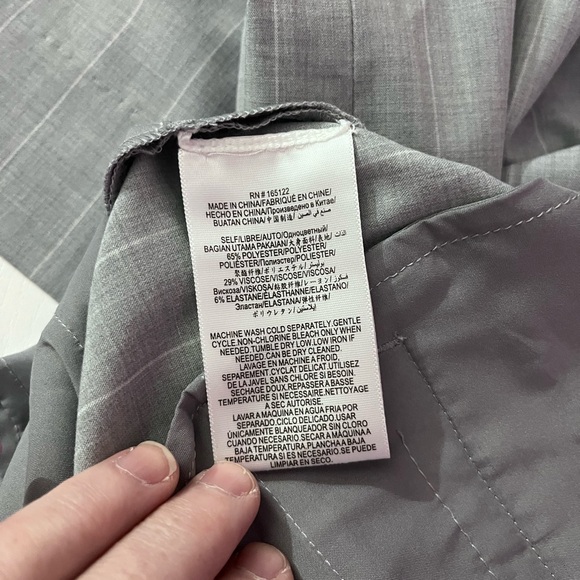 BCBGMaxAzria Light Gray Pinstripe Trousers - Picture 7 of 7